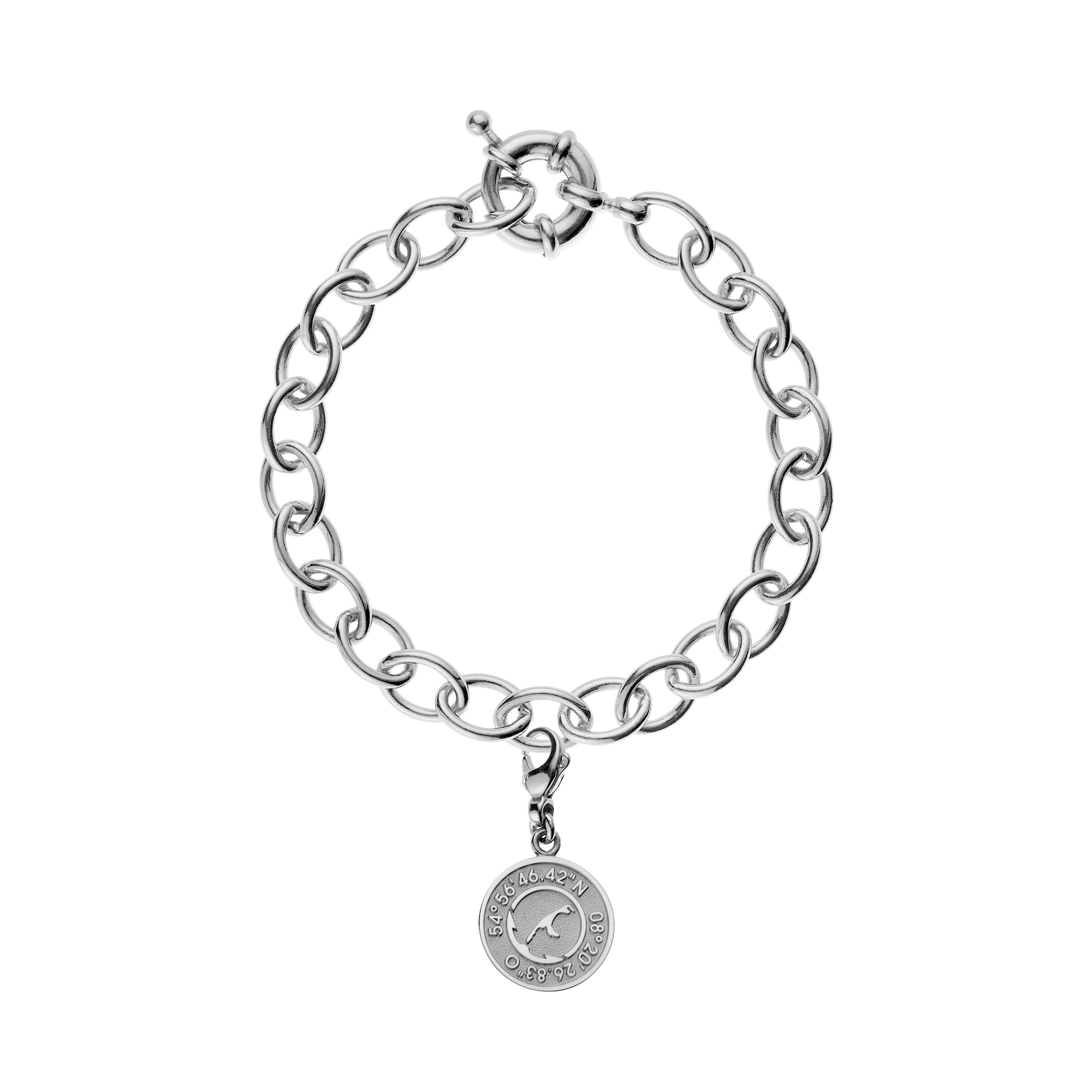 Koordinaten Charm Armband Sylt "Ancrage"