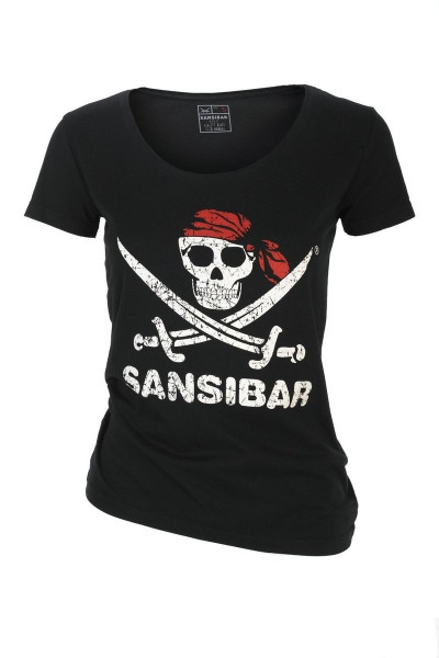 Sansibar T-Shirt "Pirat" für Damen, schwarz