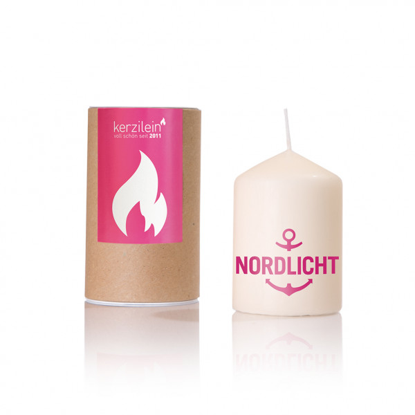 Kerze "Nordlicht" inkl. Geschenkdose, pink