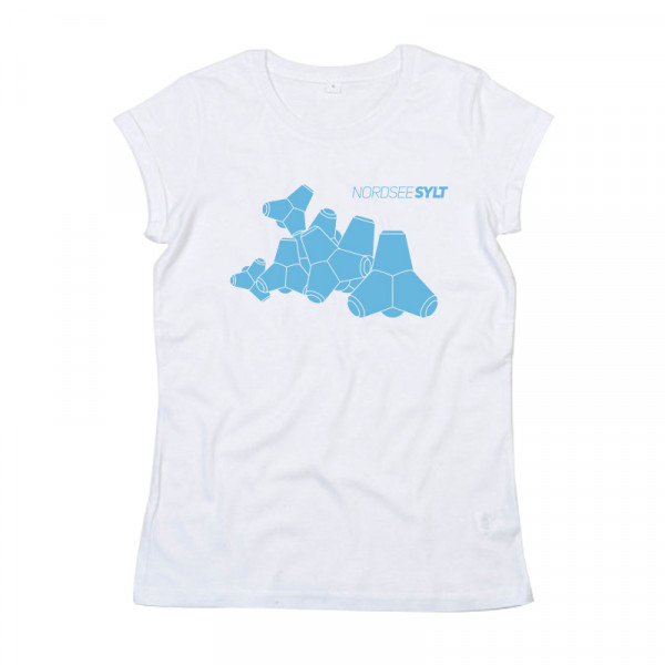 T-Shirt "Sylt Tetrapoden" für Damen, weiß