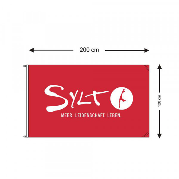 Sylt-Flagge, 120x200cm, rot