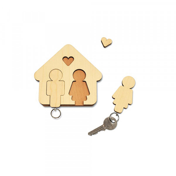 Schlüsselbrett "Home Sweet Home" aus Holz, Mann & Frau